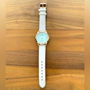 Anne Klein stainless steel watch with genuine leather band. NEW. Rose gold look.